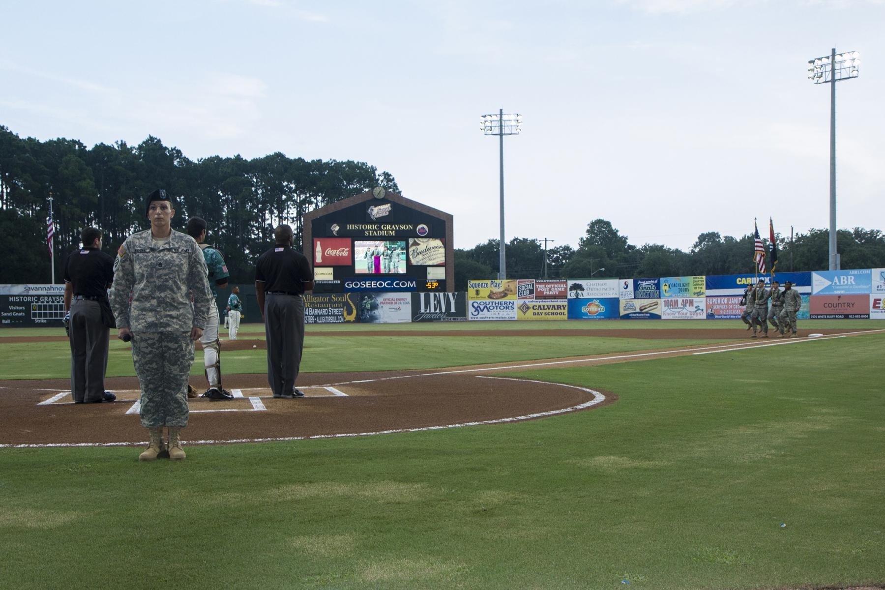 Commanders throw first pitch for military appreciation night