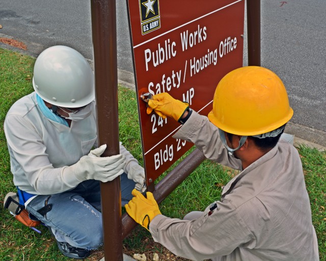 Torii Station, Garrison Okinawa upgrade signs