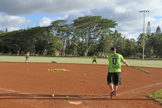 Three Army 'ohana' prepare for the All-Army Softball Team tryouts