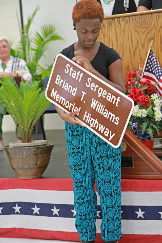 Staff Sgt. Briand T. Williams Memorial Highway dedication
