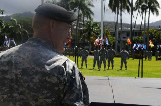 USARPAC Deputy Commanding General Mathews honored with Flying V Ceremony