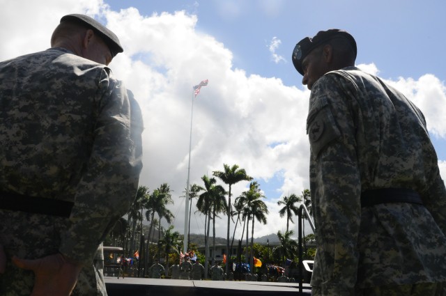 USARPAC Deputy Commanding General Mathews honored with Flying V Ceremony