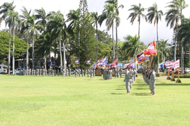 USARPAC Deputy Commanding General Mathews honored with Flying V Ceremony