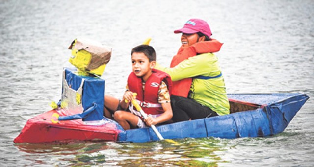 Homemade boats float to victory