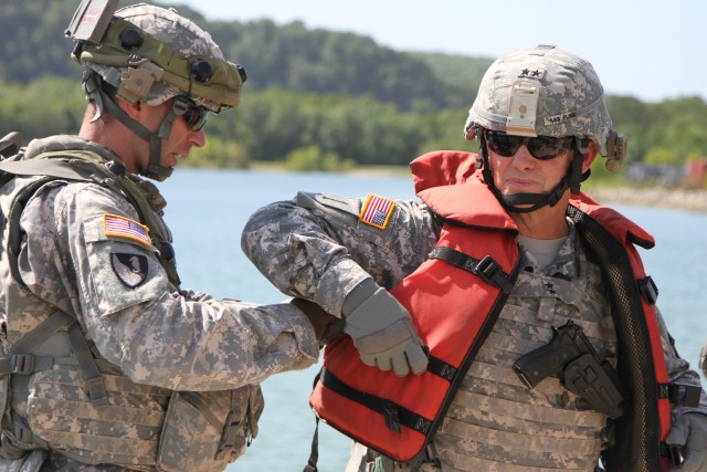 'Big Red One,' 4th Maneuver Enhancement Brigade conduct bridge-construction exercise