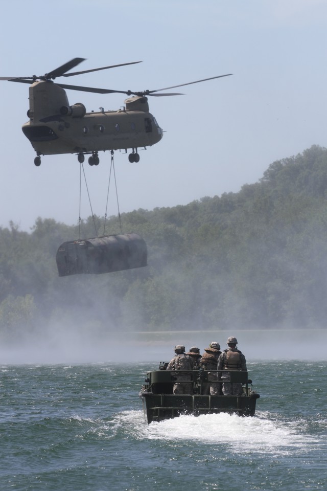 'Big Red One,' 4th Maneuver Enhancement Brigade conduct bridge-construction exercise