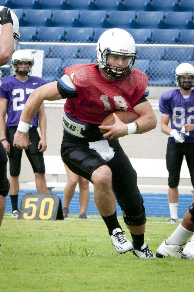 The Tarelton State University footbal team comes to Fort Hood for weeklong Army-style training camp