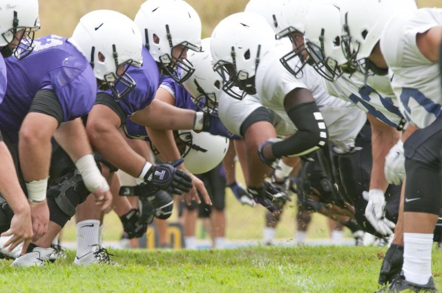 The Tarelton State University footbal team comes to Fort Hood for weeklong Army-style training camp