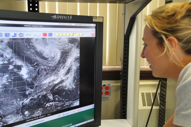 Female meteorologist impacts test mission at ATC, leading the charge