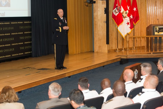 U.S. Army Chief of Staff Gen. Ray Odierno speaks to the U.S. Army War College incoming class of 2015