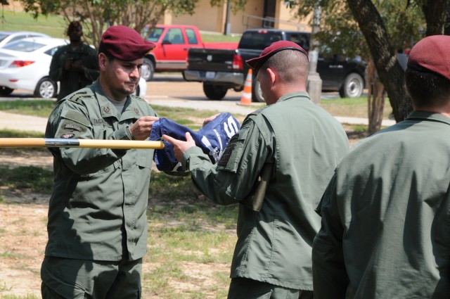 C Co., 1-509 Infantry unfurls colors