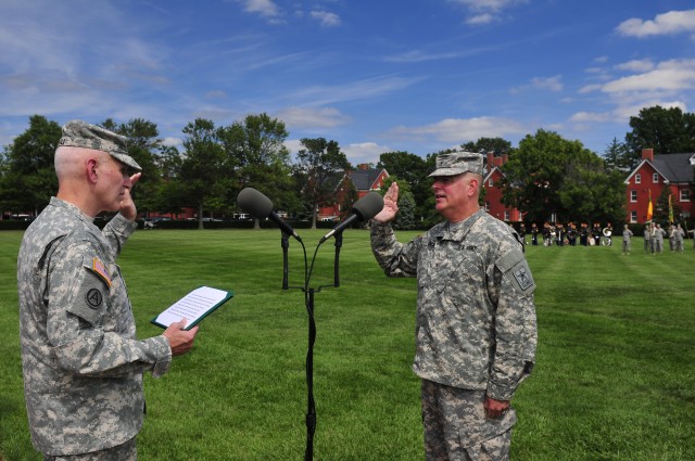 Brigadier General Mark S. Inch is sworn in as the 15th Provost Marshal General of the U.S. Army