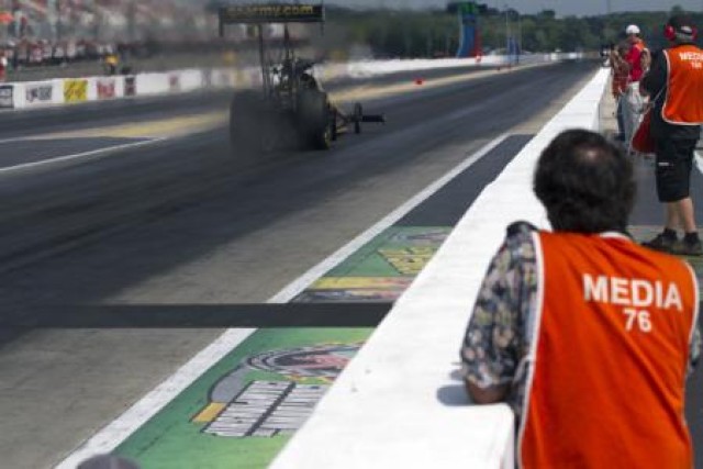 Soldier-Hero speaks to future Soldiers at North Carolina NHRA event