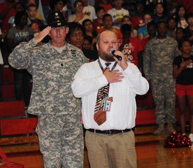 Cavalry battalion, local middle school remember 9/11, form partnership
