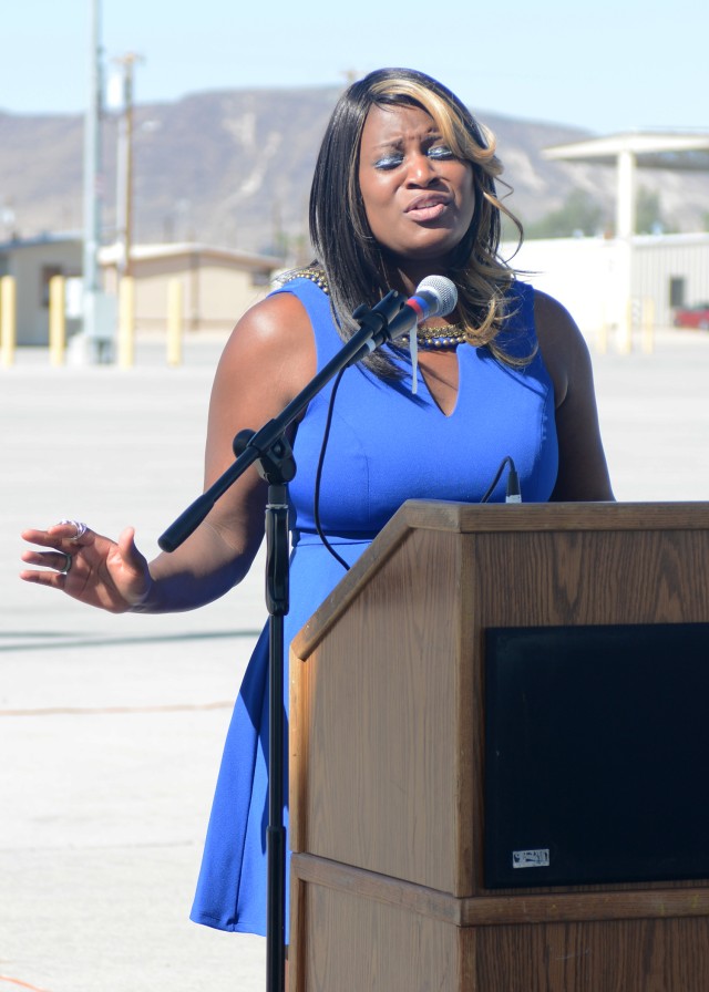 Kristen Lindly sings the National Anthem