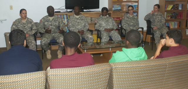 The Army people were at my school today: 80th TC Soldiers visit Danbury Conn. boys academy
