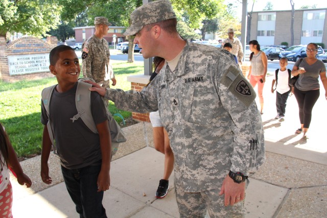 ATEC Soldiers welcome students back at Havre de Grace Elementary