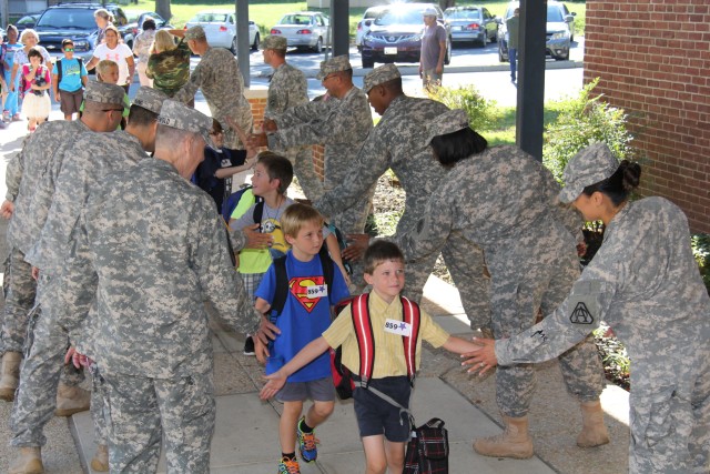 ATEC Soldiers welcome students back at Havre de Grace Elementary