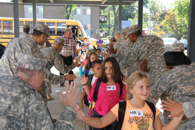 ATEC Soldiers welcome students back at Havre de Grace Elementary