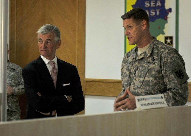 SecArmy thanks returning service members during Romania visit