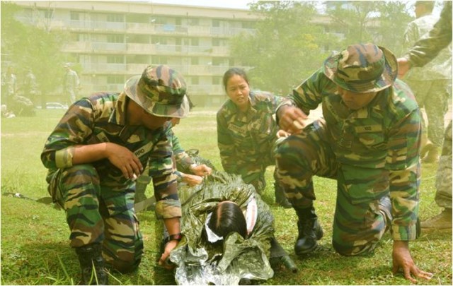 Transport of simulated casualty