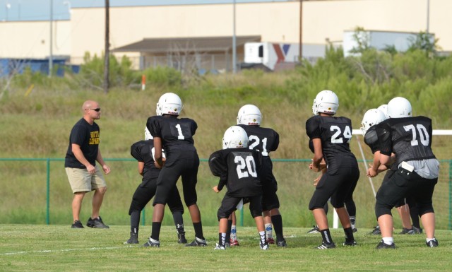 Smith Middle School Football Team warms up