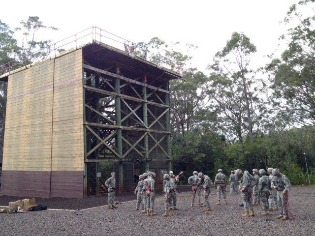 Sappers strengthen combat engineer skills during rappel training