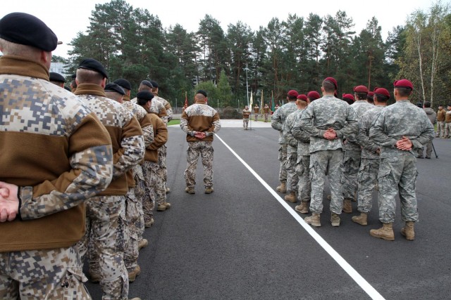 Chief of Defense of Latvia meets with 173rd paratroopers