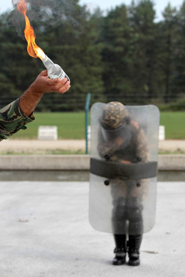Peacekeeping operational begin with a fire