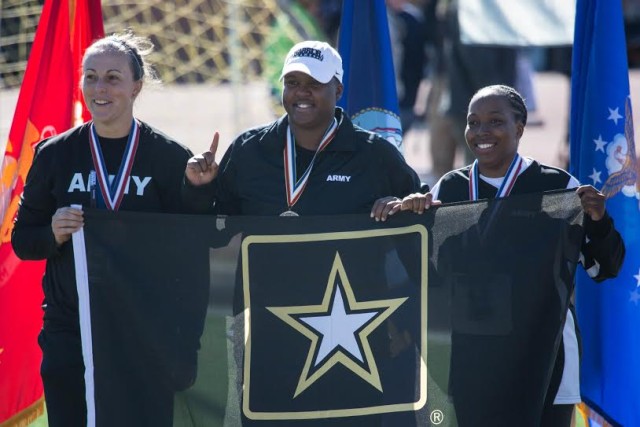 Army women sweep the shot put competition at the 2014 Warrior Games in Colorado Springs, Colorado.