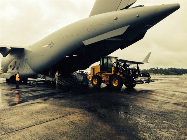 First shipment of the ramped-up U.S. military response to Ebola arrives in Liberia