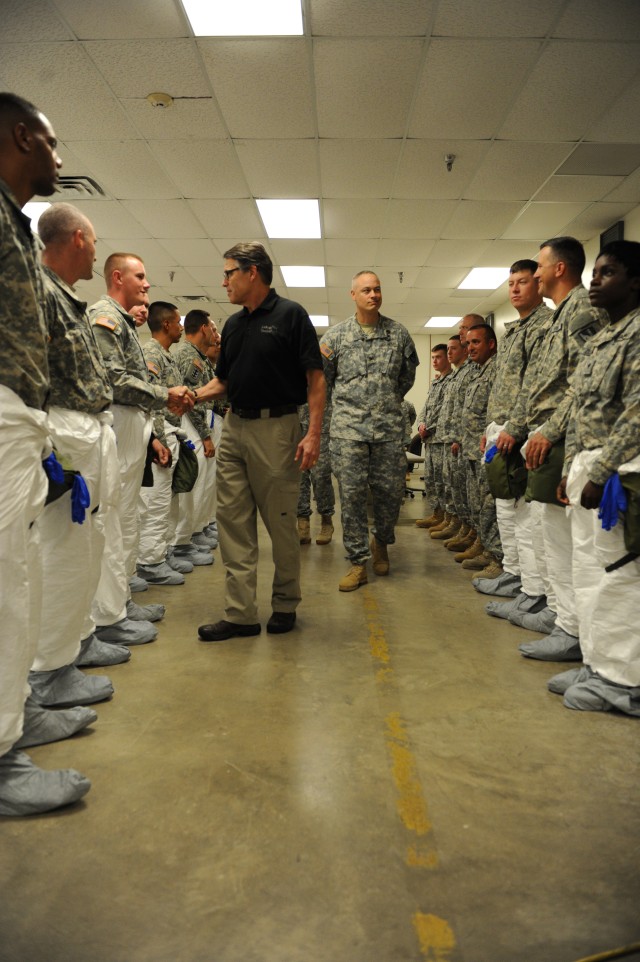 Perry meets troops