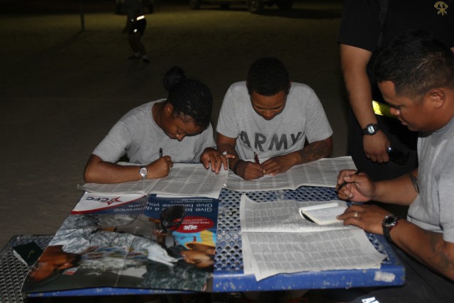 Deployed Soldiers jump at chance to donate