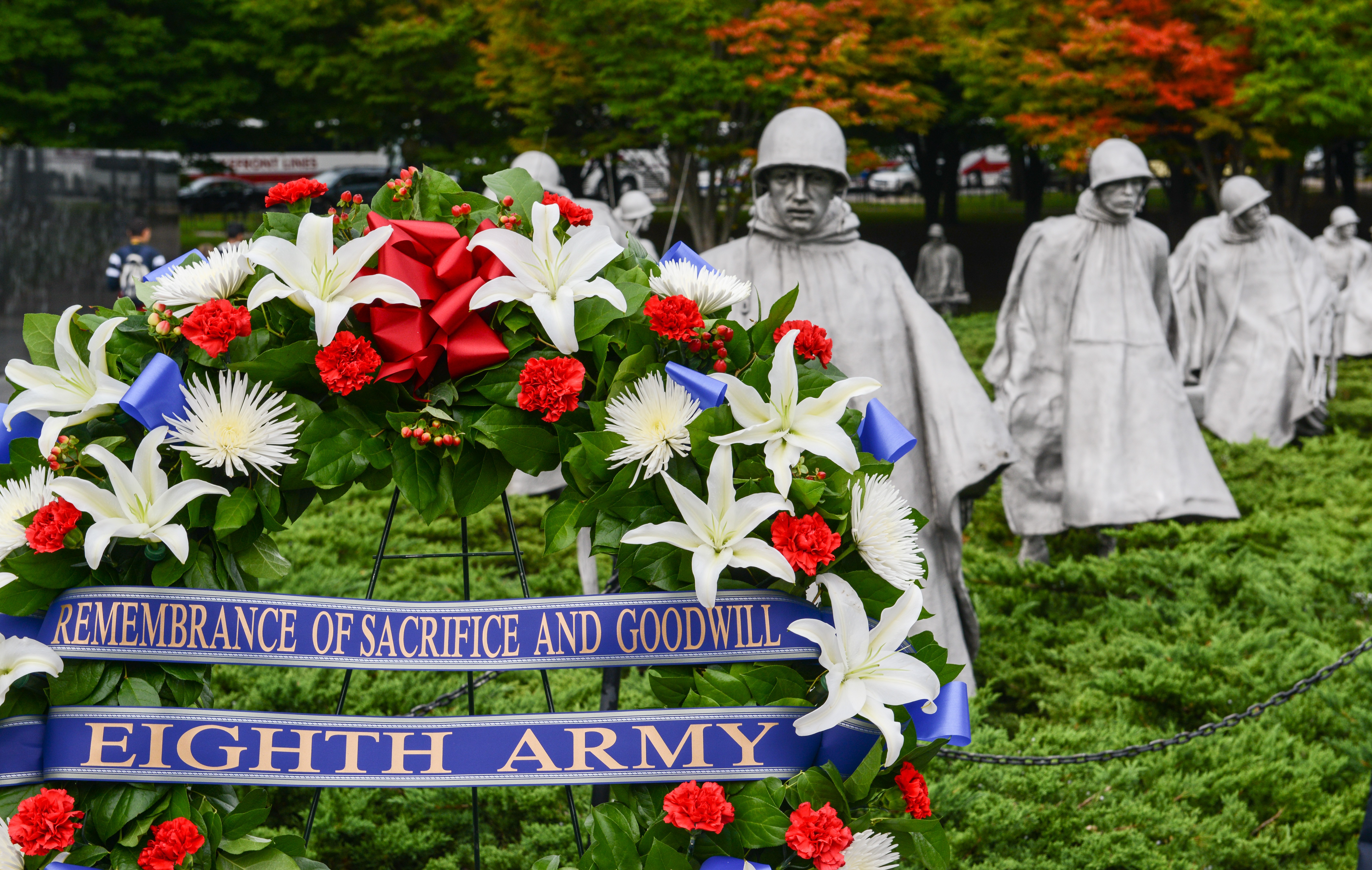 Little Korean Girl Places Wreath on Soldier's Grave New 8x10 Korean War Photo 