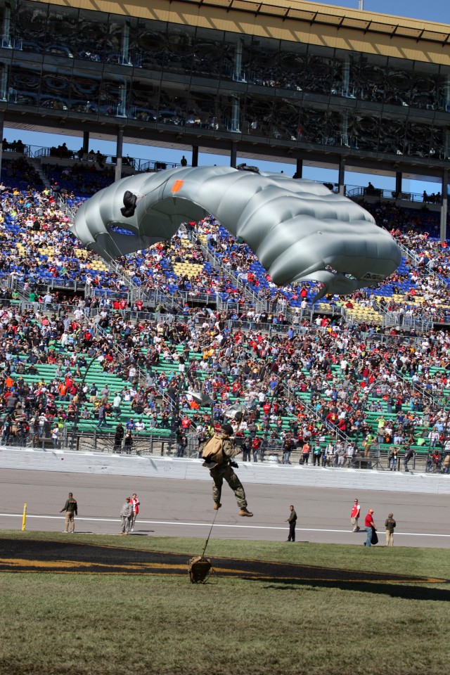 USASOC Black Daggers Kansas Speedway jump demonstration