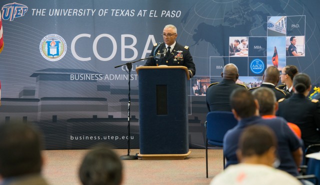 Brigade commander shares lifelong experiences with UT El Paso crowd