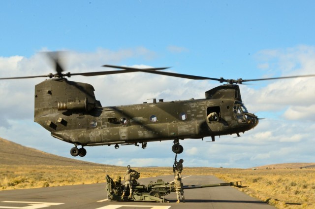 Arrowhead howitzers, crews take to the sky at Yakima