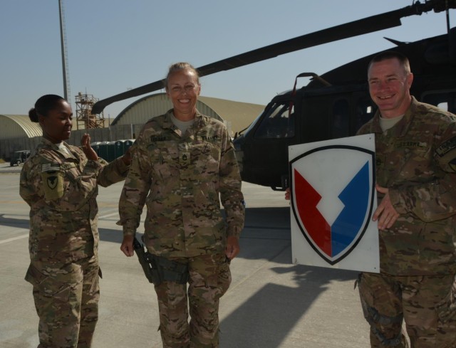 1100th TASMG DET 2 Soldiers receive AMC combat patch