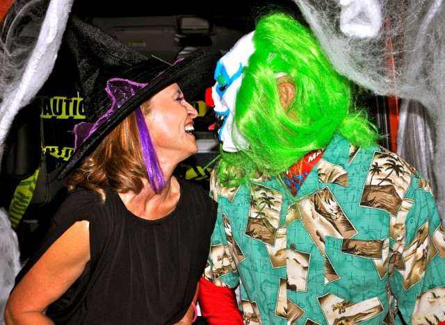Trick-or-treaters line up for Div. West's first Ft. Bliss Trunk-or-Treat