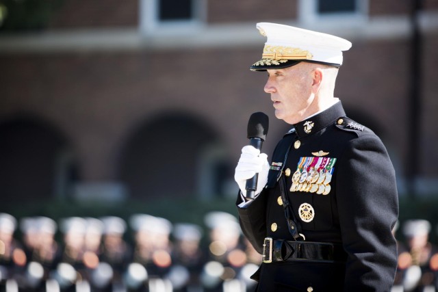 Amos passes Marine command to Dunford