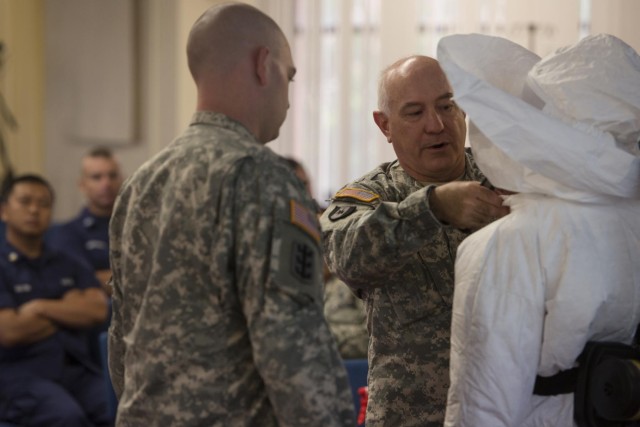 Service members, civilians train to defend against infectious diseases