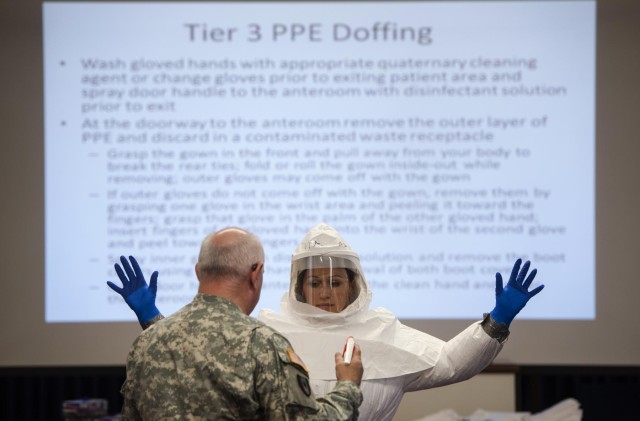 Service members, civilians train to defend against infectious diseases