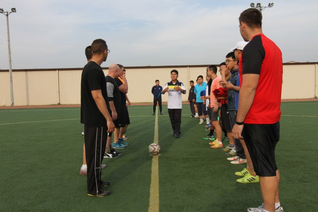 U.S./ROK air defenders square off in soccer match