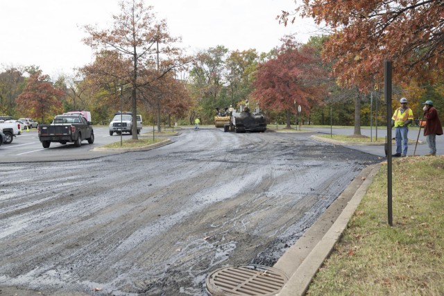 Public works: new pavement at commissary parking lot will improve safety, service