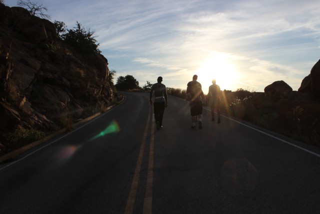 3-2 ADA Soldiers begin their hike