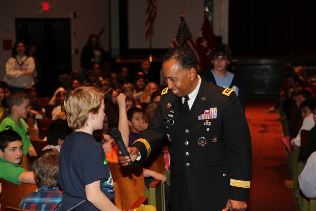 General takes questions from Middle School students