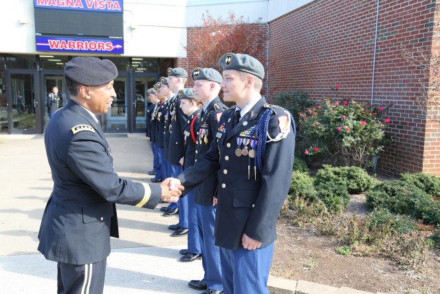 Four-star general meets with JROTC Cadets