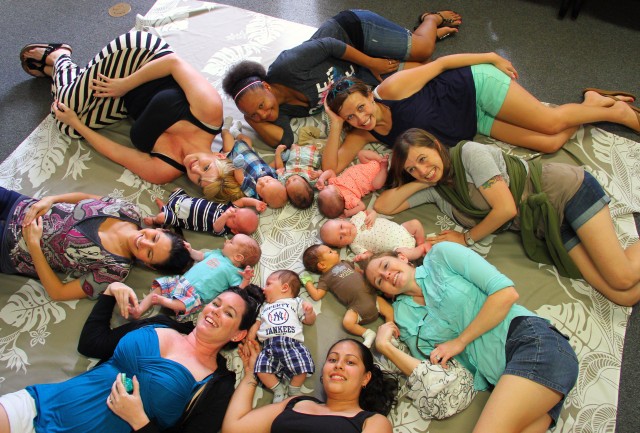 Mommies and babies together