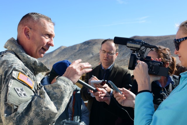 MG Ted Martin speaks with media