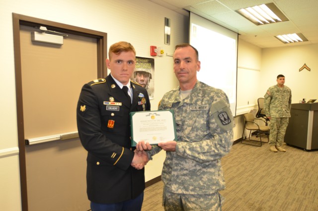 Spc. Calvert receives Army Achievement Medal 